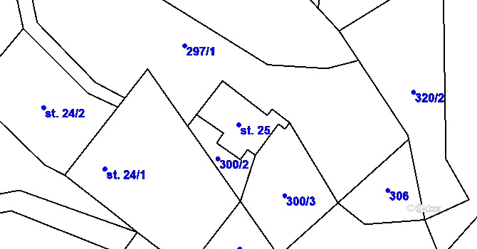Parcela st. 25 v KÚ Černá Voda, Katastrální mapa