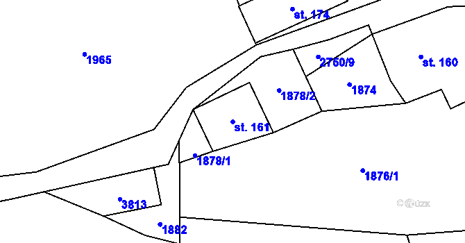 Parcela st. 161 v KÚ Černá Voda, Katastrální mapa