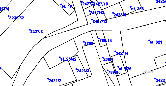 Parcela st. 236/1 v KÚ Černá Voda, Katastrální mapa