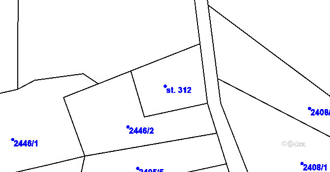 Parcela st. 312 v KÚ Černá Voda, Katastrální mapa
