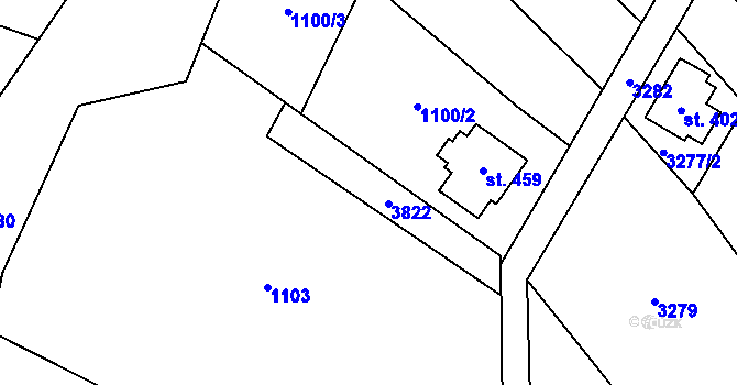 Parcela st. 461 v KÚ Černá Voda, Katastrální mapa
