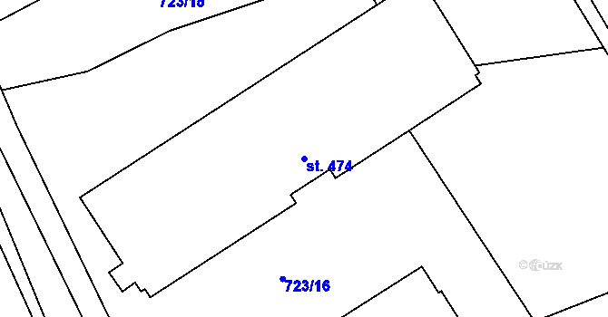 Parcela st. 474 v KÚ Černá Voda, Katastrální mapa