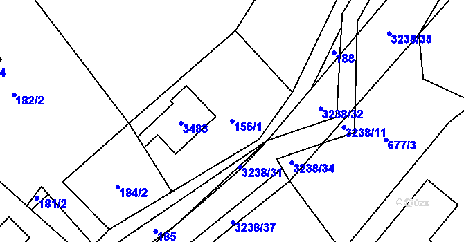 Parcela st. 156/1 v KÚ Černá Voda, Katastrální mapa