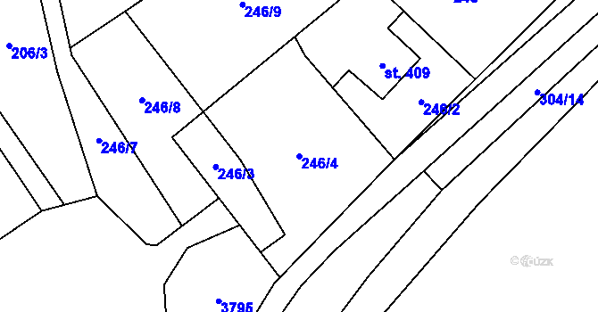 Parcela st. 246/4 v KÚ Černá Voda, Katastrální mapa