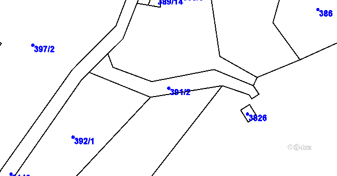 Parcela st. 391/2 v KÚ Černá Voda, Katastrální mapa