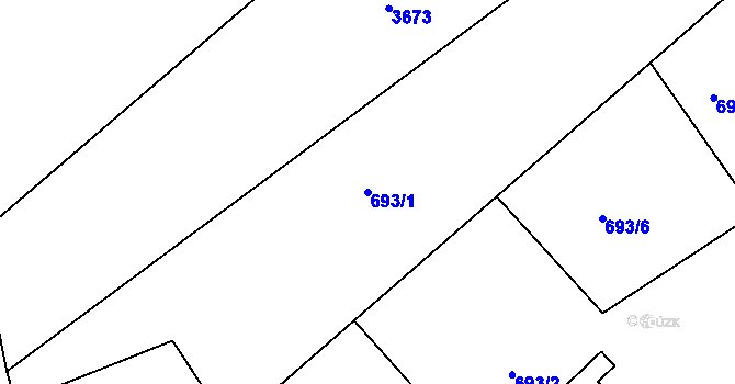 Parcela st. 693/1 v KÚ Černá Voda, Katastrální mapa