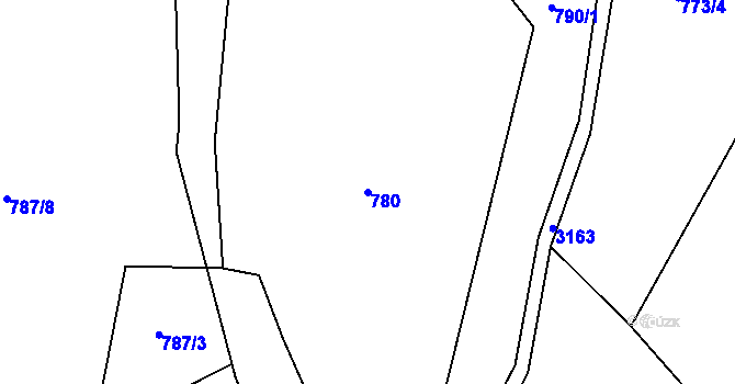 Parcela st. 780 v KÚ Černá Voda, Katastrální mapa