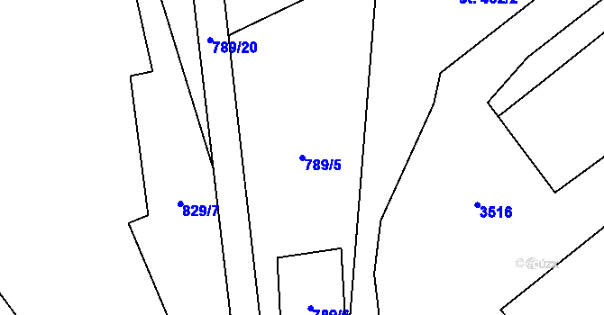 Parcela st. 789/5 v KÚ Černá Voda, Katastrální mapa