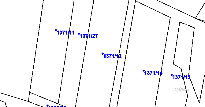 Parcela st. 1371/12 v KÚ Černá Voda, Katastrální mapa