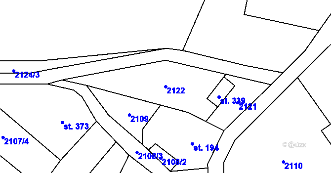 Parcela st. 2122 v KÚ Černá Voda, Katastrální mapa