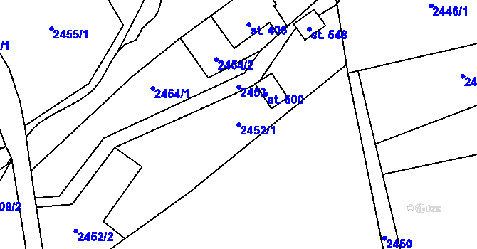 Parcela st. 2452/1 v KÚ Černá Voda, Katastrální mapa