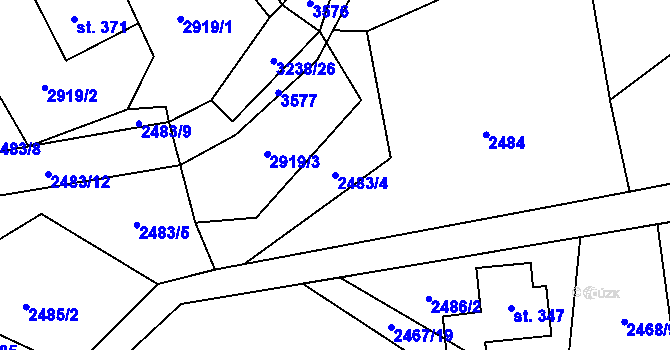 Parcela st. 2483/4 v KÚ Černá Voda, Katastrální mapa