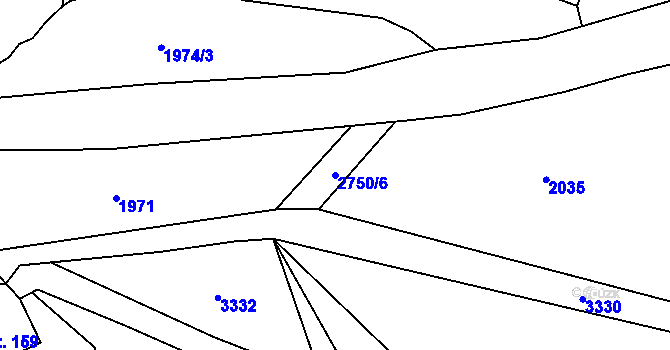 Parcela st. 2750/6 v KÚ Černá Voda, Katastrální mapa