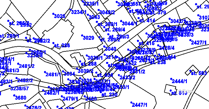 Parcela st. 3214 v KÚ Černá Voda, Katastrální mapa