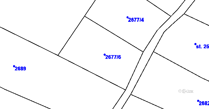 Parcela st. 2677/6 v KÚ Černá Voda, Katastrální mapa