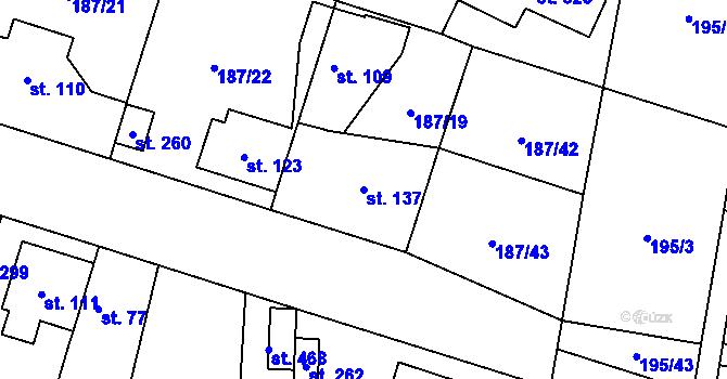 Parcela st. 137 v KÚ Černá za Bory, Katastrální mapa