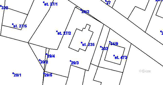 Parcela st. 235 v KÚ Černá za Bory, Katastrální mapa