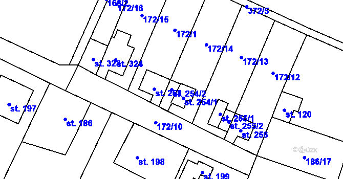 Parcela st. 254/2 v KÚ Černá za Bory, Katastrální mapa