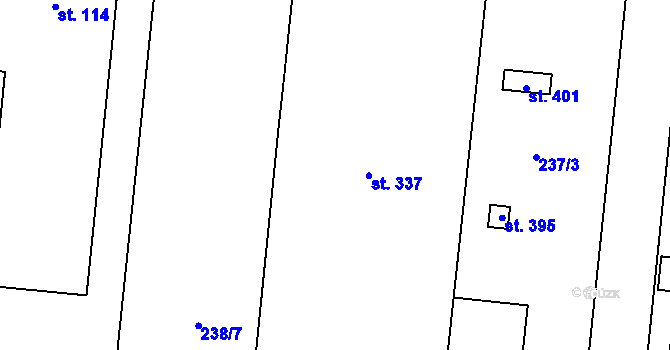 Parcela st. 337 v KÚ Černá za Bory, Katastrální mapa
