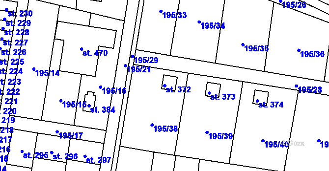 Parcela st. 372 v KÚ Černá za Bory, Katastrální mapa