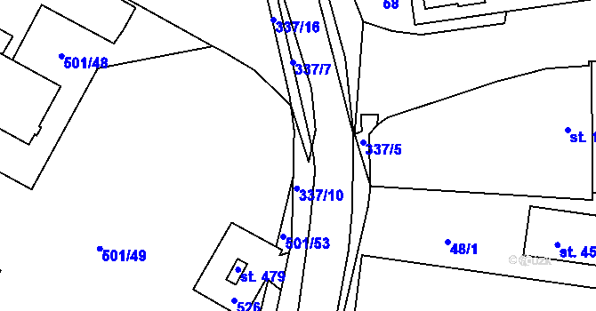 Parcela st. 337/9 v KÚ Černá za Bory, Katastrální mapa
