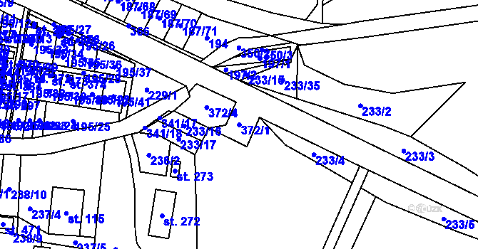 Parcela st. 372/1 v KÚ Černá za Bory, Katastrální mapa