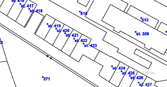 Parcela st. 423 v KÚ Černá za Bory, Katastrální mapa