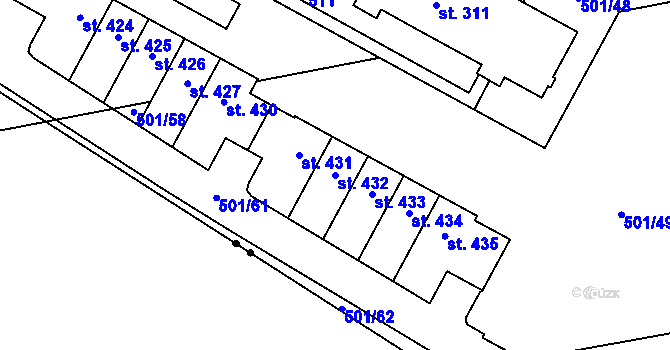 Parcela st. 432 v KÚ Černá za Bory, Katastrální mapa