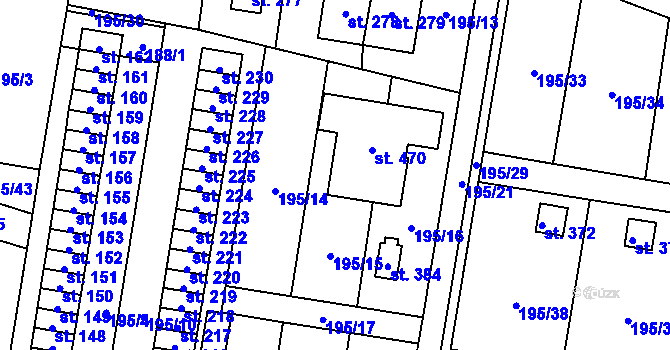 Parcela st. 744 v KÚ Černá za Bory, Katastrální mapa