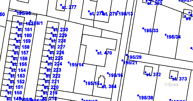 Parcela st. 470 v KÚ Černá za Bory, Katastrální mapa