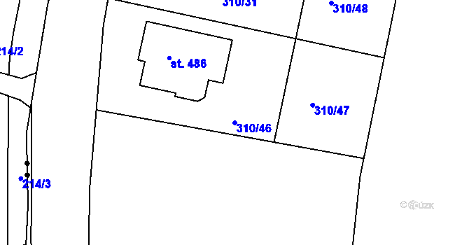 Parcela st. 310/46 v KÚ Černá za Bory, Katastrální mapa