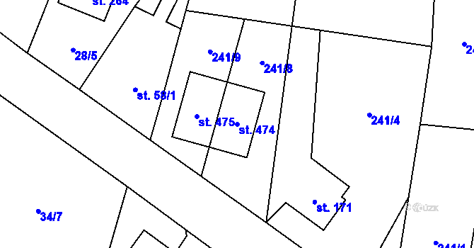 Parcela st. 474 v KÚ Černá za Bory, Katastrální mapa