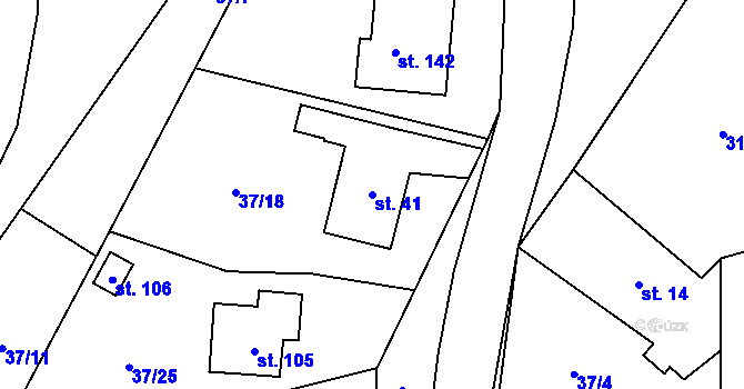 Parcela st. 41 v KÚ Drozdice, Katastrální mapa