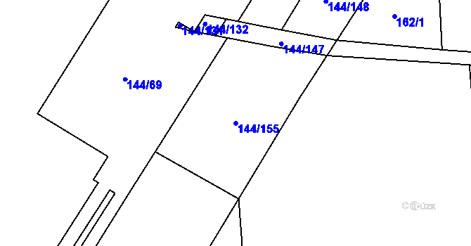 Parcela st. 144/155 v KÚ Drozdice, Katastrální mapa