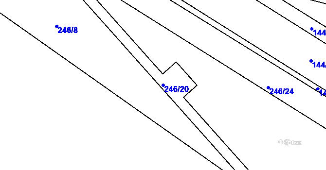 Parcela st. 246/20 v KÚ Drozdice, Katastrální mapa