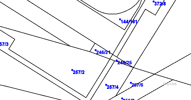 Parcela st. 246/21 v KÚ Drozdice, Katastrální mapa