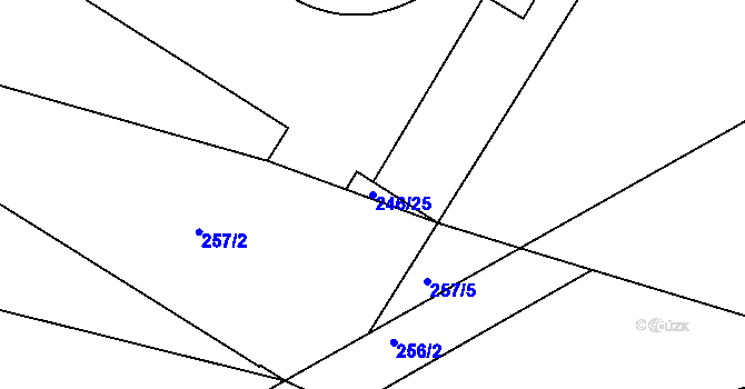 Parcela st. 246/25 v KÚ Drozdice, Katastrální mapa