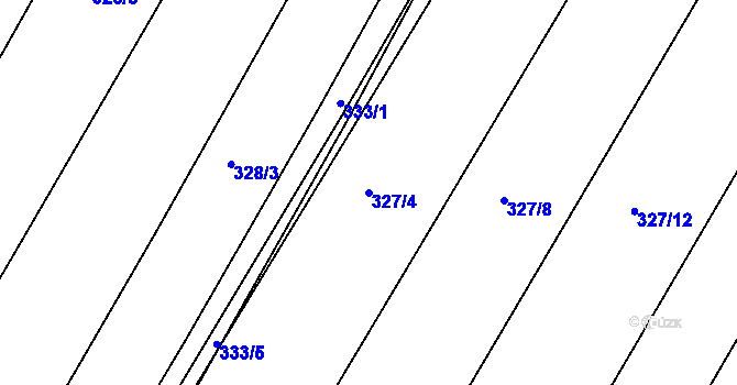 Parcela st. 327/4 v KÚ Drozdice, Katastrální mapa