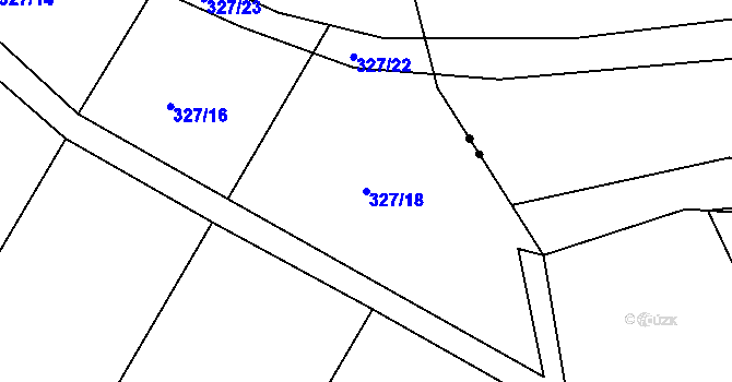 Parcela st. 327/18 v KÚ Drozdice, Katastrální mapa