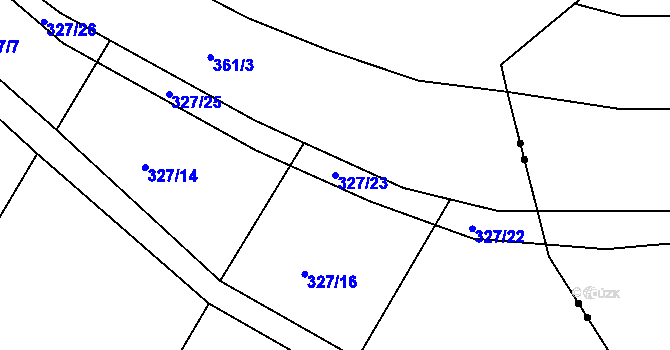 Parcela st. 327/23 v KÚ Drozdice, Katastrální mapa