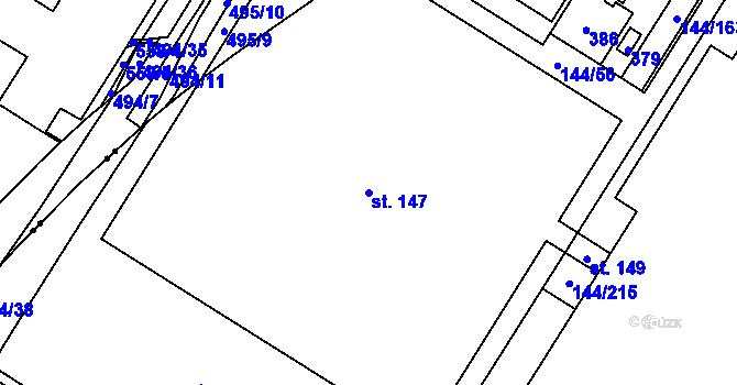 Parcela st. 147 v KÚ Drozdice, Katastrální mapa