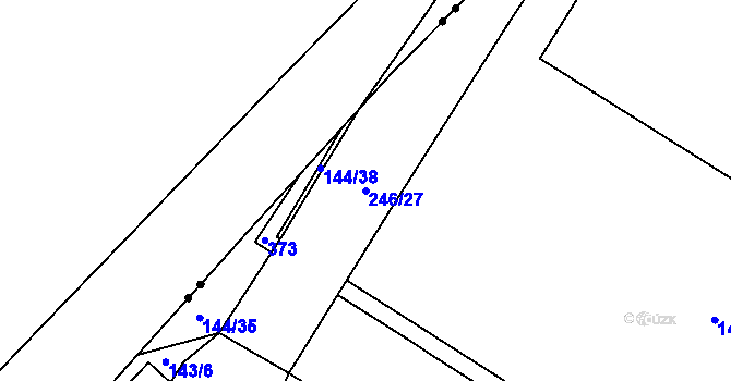 Parcela st. 246/27 v KÚ Drozdice, Katastrální mapa