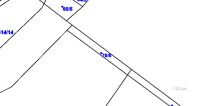 Parcela st. 78/6 v KÚ Mnětice, Katastrální mapa