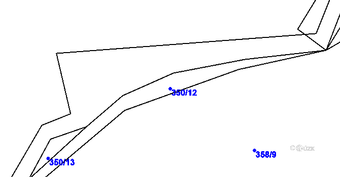 Parcela st. 350/12 v KÚ Mnětice, Katastrální mapa