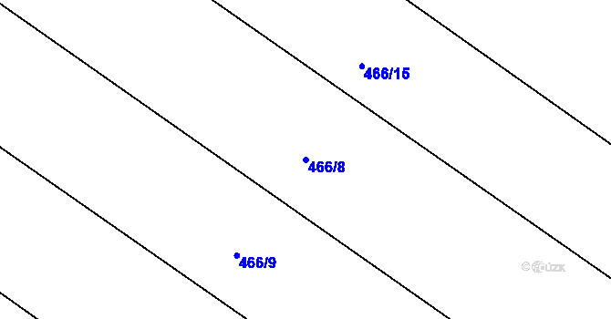 Parcela st. 466/8 v KÚ Mnětice, Katastrální mapa