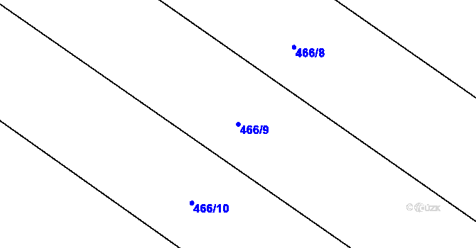 Parcela st. 466/9 v KÚ Mnětice, Katastrální mapa