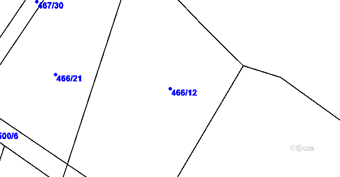 Parcela st. 466/12 v KÚ Mnětice, Katastrální mapa