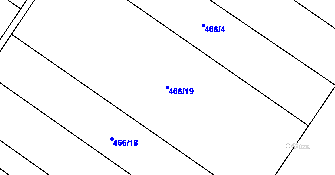 Parcela st. 466/19 v KÚ Mnětice, Katastrální mapa
