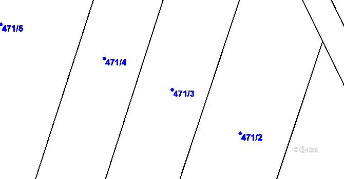 Parcela st. 471/3 v KÚ Mnětice, Katastrální mapa