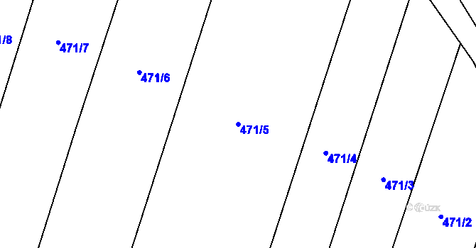 Parcela st. 471/5 v KÚ Mnětice, Katastrální mapa